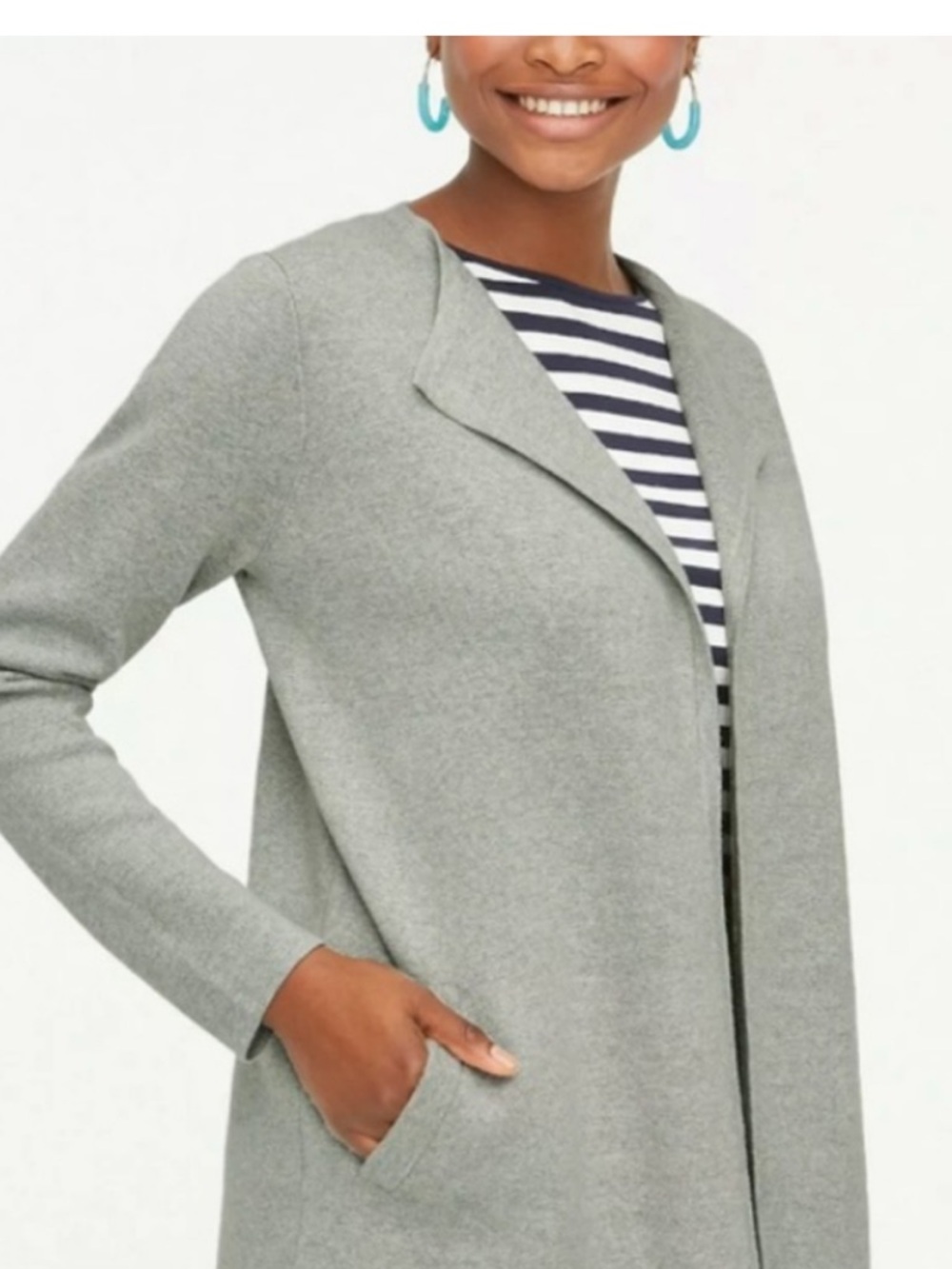 J. Crew Vanessa Sweater-Jacket in Heather Grey - Picture 3 of 11